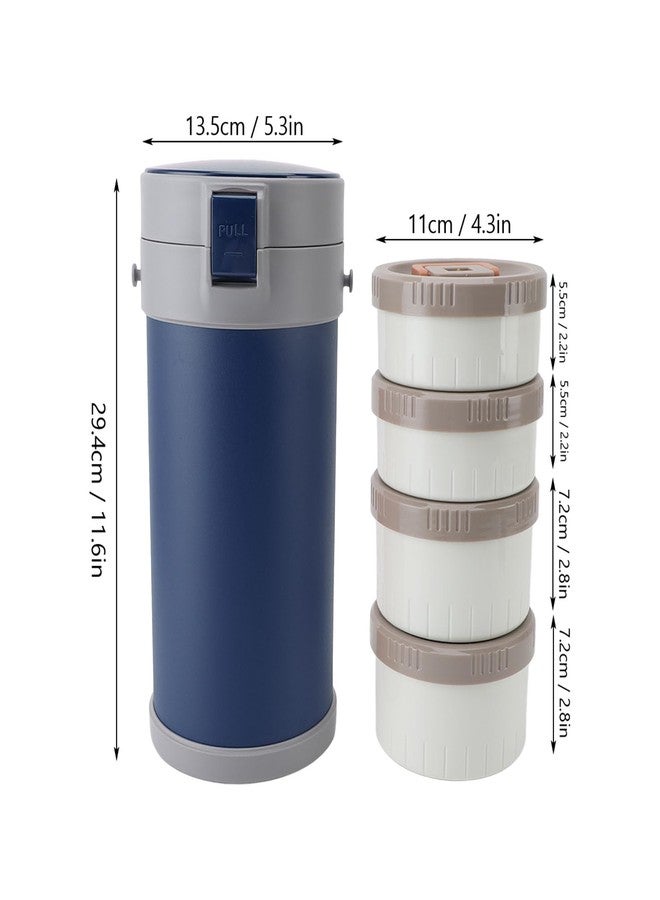 Oreilet for Hot Food, 304 Stainless Steel 2.9L Stackable Insulated Food Jar with 4 Tiers, Leak Proof Thermal Lunch Box Vacuum Carrier Soup Container for Office Outdoor - Image 5